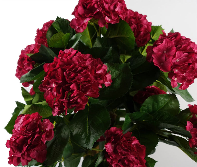 Leaf 75cm Artificial Pink Bush Hydrangea Plant Potted-3