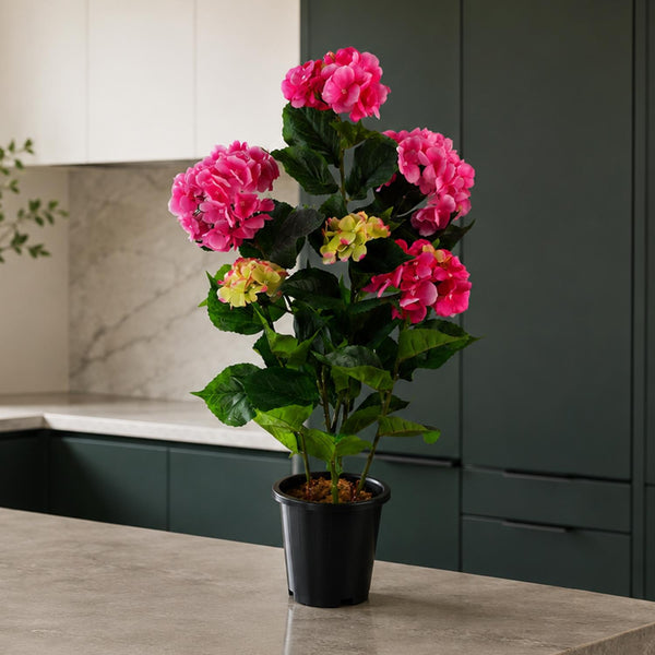 Artificial Hydrangea Flowering Plant Pink-0