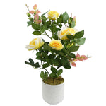 50cm Artificial Yellow Rose Plant - Premium Quality-3