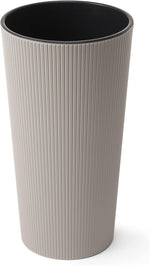 Modern tall planter available in coffee latte, white, grey and taupe