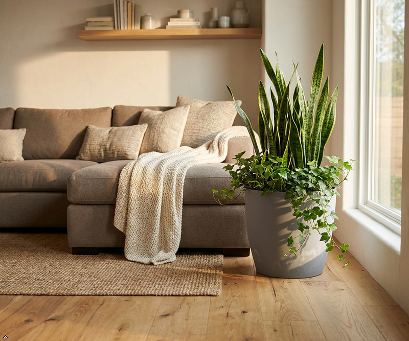 Concrete Effect Plant Pots – Plastic Indoor & Outdoor Flower Pots, Garden Planters, Large Plant Pots, Modern Decorative Planters, Grey & Black