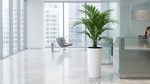 Modern Tall Ribbed Planter | Cylindrical Flower Pot for Indoor & Outdoor | Weather-Resistant Lightweight Plastic | Coffee Latte | 30cm x 57cm