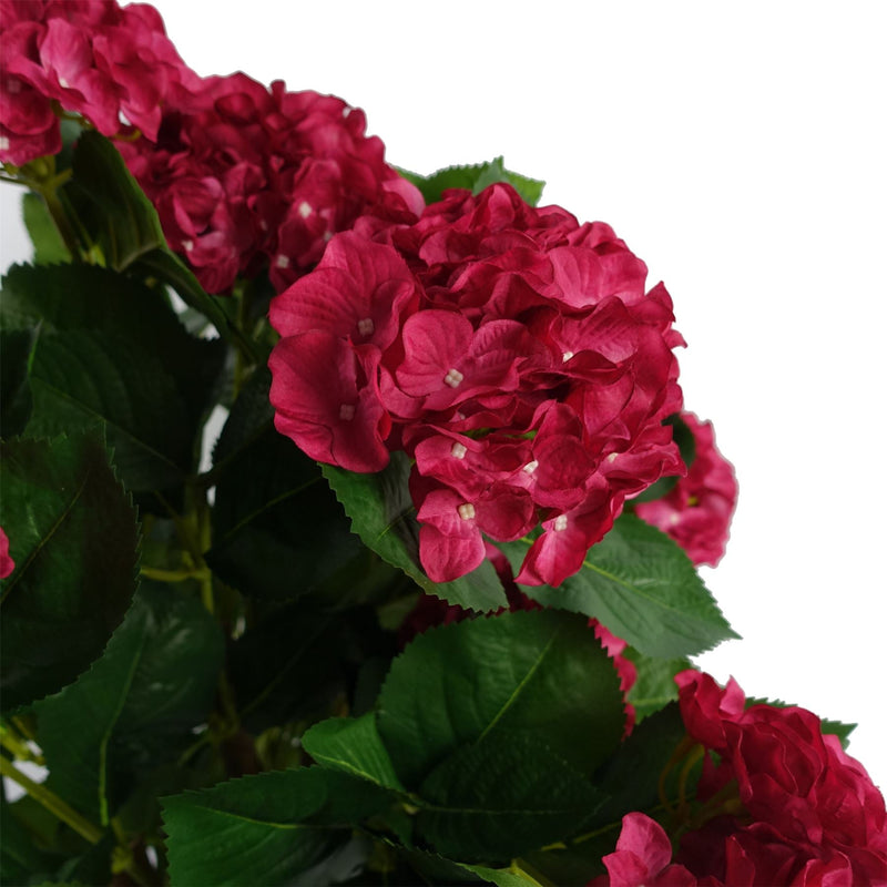 Leaf 75cm Artificial Pink Bush Hydrangea Plant Potted-2