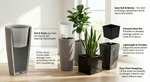 Modern Tall Ribbed Planter – Cylindrical Flower Pot for Indoor & Outdoor Plants – Weather-Resistant Lightweight Plastic – White