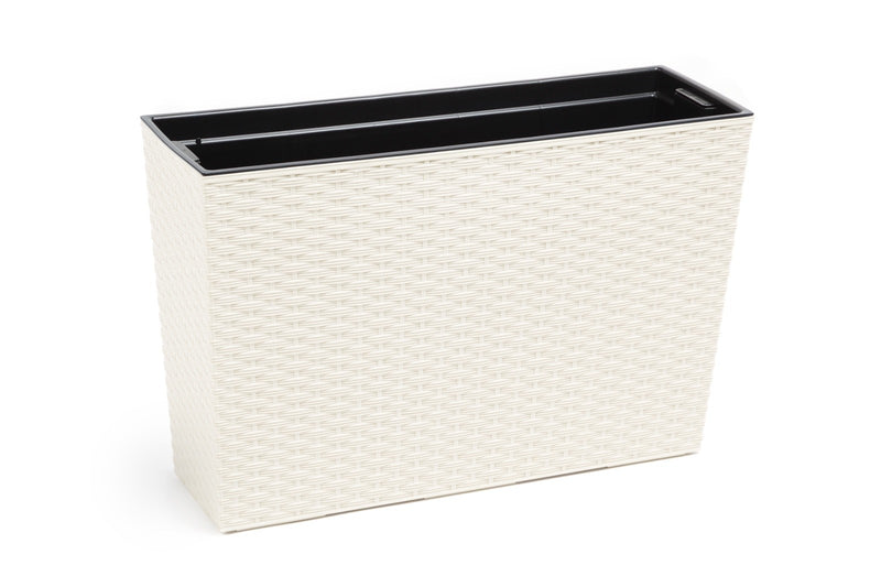 Large Tall Rattan Planter with Removable Liner Modern Wicker Plant Pot In/Outdoo