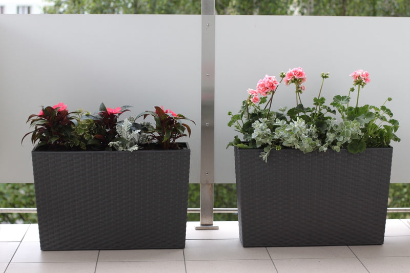Large Tall Rattan Planter with Removable Liner Modern Wicker Plant Pot In/Outdoo