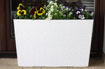 Large Tall Rattan Planter with Removable Liner Modern Wicker Plant Pot In/Outdoo