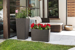 Large Tall Rattan Planter with Removable Liner Modern Wicker Plant Pot In/Outdoo