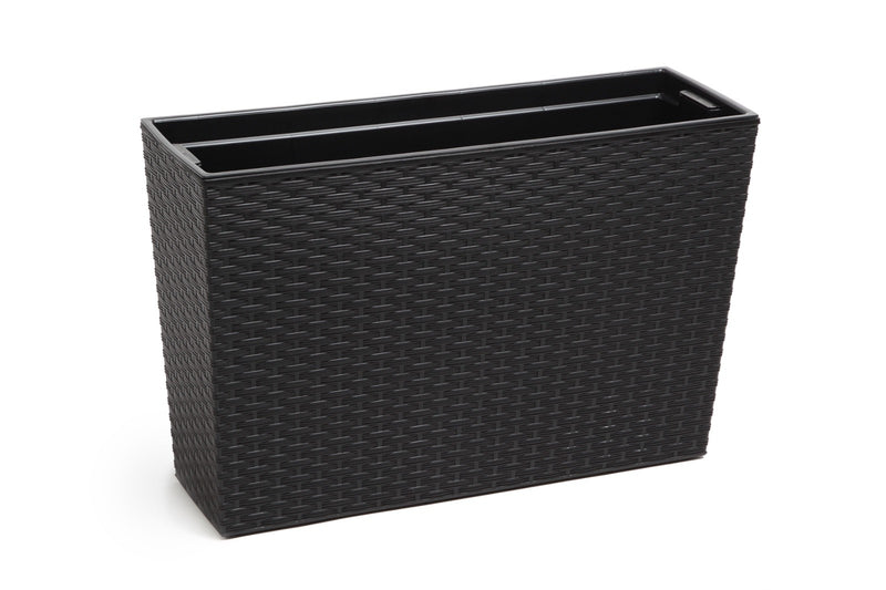 Large Tall Rattan Planter with Removable Liner Modern Wicker Plant Pot In/Outdoo