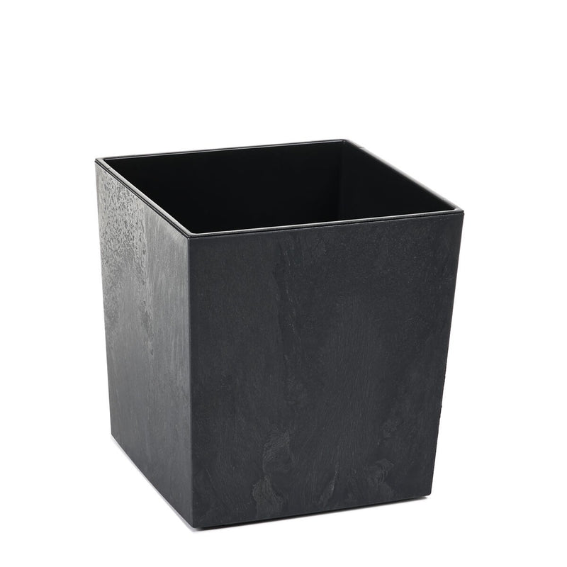 Square Plant Pot Concrete Effect with Insert Black Grey Modern Indoor Outdoor