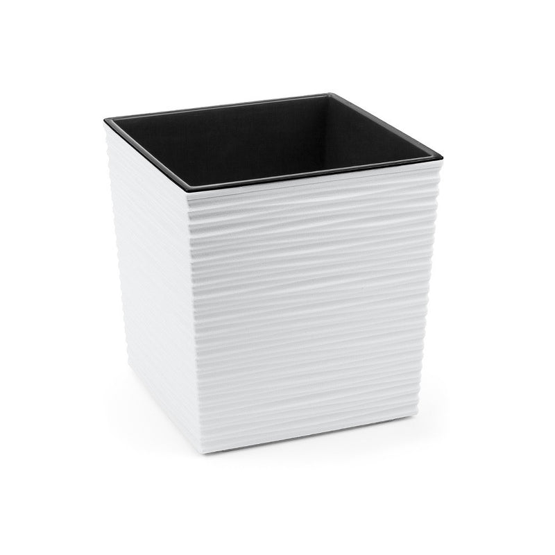 Square Plant Pot Textured Pattern with Insert Indoor Outdoor Patio Multi Colour