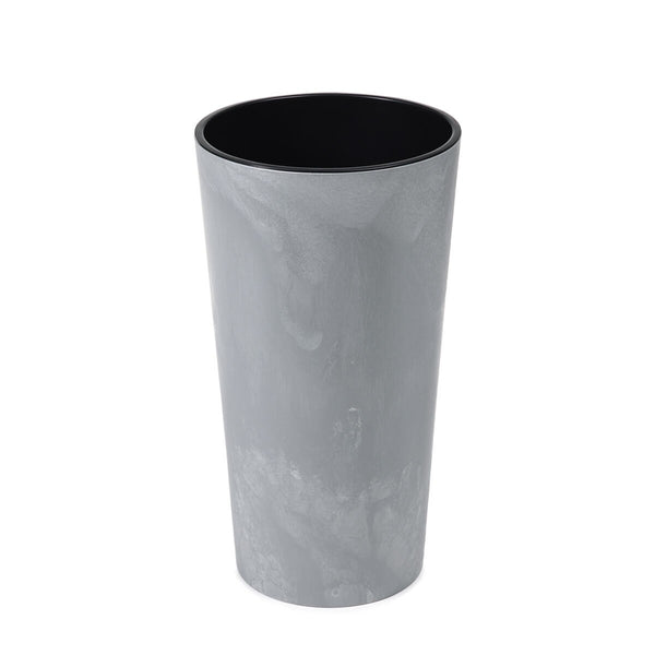 Tall Round Plant Pot Concrete Effect with Insert Modern Planter Indoor Outdoor