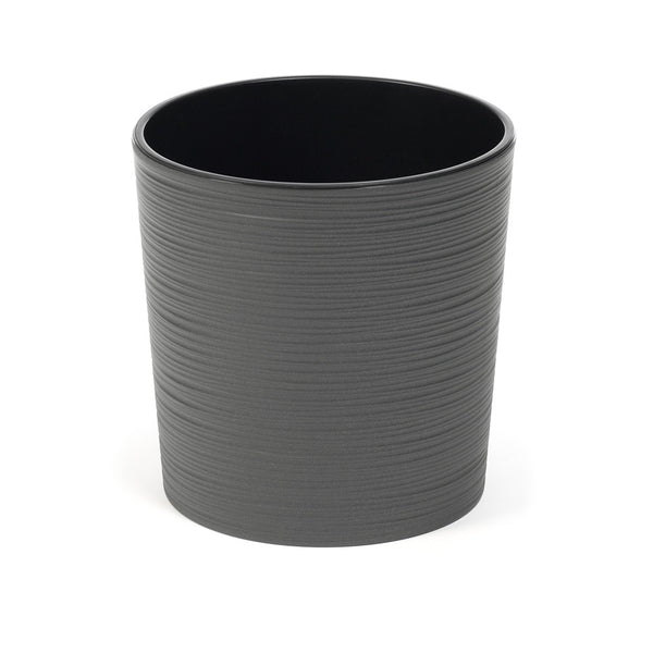 Round Textured Plant Pot with Insert Modern Planter Indoor Outdoor Garden  Sizes