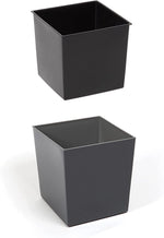 Square Gloss Plant Pot with Insert Shiny Modern Planter Black White Indoor Outdo
