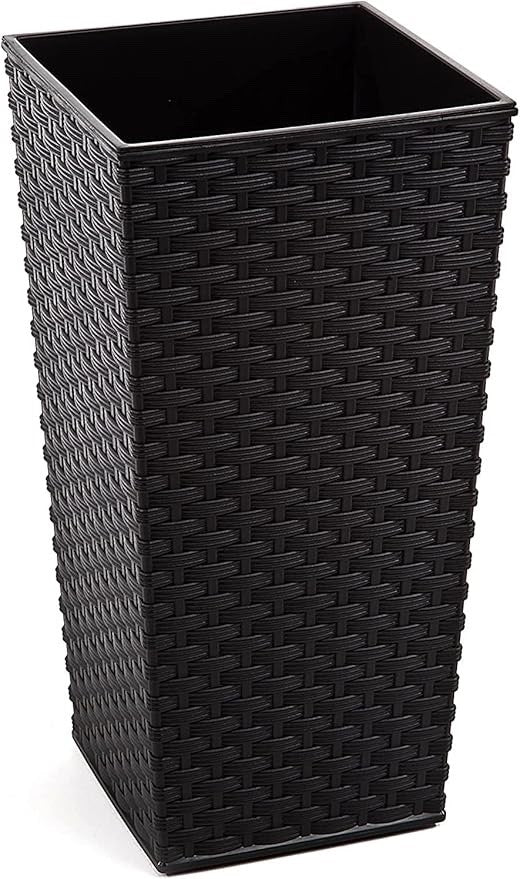 Large Tall Rattan Plant Pot Modern Wicker Planter with Riser Indoor Outdoor Gard