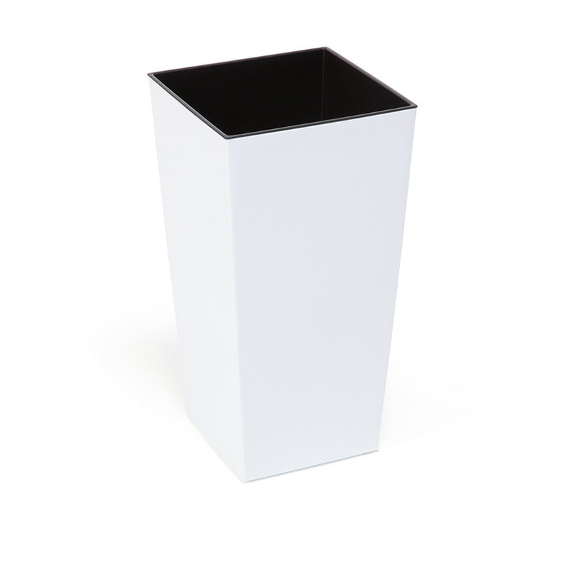 Large Tall Gloss Plant Pot Shiny Plastic Planter with Riser Indoor Outdoor Garde