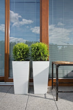 Tall Wave Pattern Plant Pot with Internal Riser Modern Planter Indoor Outdoor