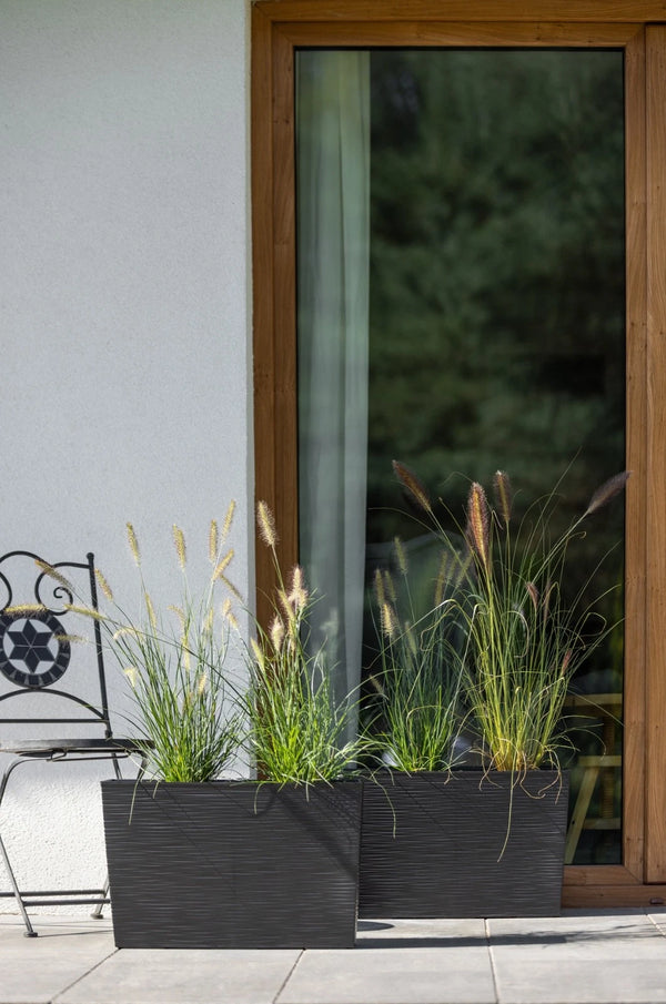 Tall Textured Plant Pot Modern Planter Indoor Outdoor Garden Balcony Window Sill