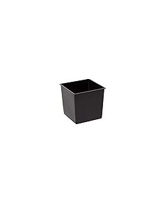 Tall plastic Square Textured Flowerpot with internal plant riser (Black, 19 x 19 x 36cm)