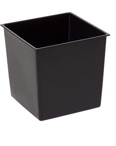 Low Square Textured Flowerpot with internal plant liner(Black, 25 x 25 x 26cm)