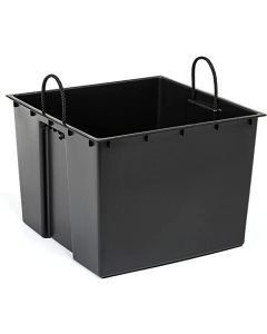 Tall plastic Square Shiny Flowerpot with internal plant riser (Black, 40 x 75 cm)