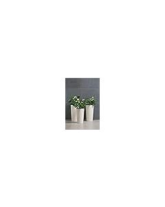 Tall Round Textured planter with Insert  (Cream, 30cm x 57cm)