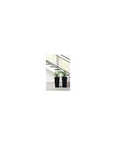 Tall plastic Square Textured Flowerpot with internal plant riser (White, 35 x 35 x 68cm)