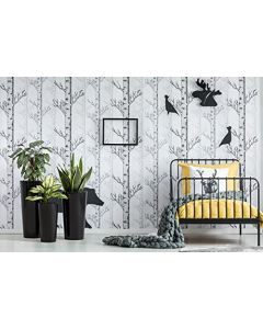 Tall Round Gloss planter with Insert  (Cream, 14cm x 26cm)