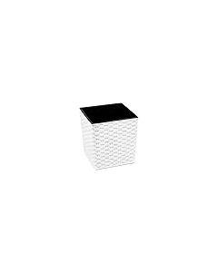 Low Square Rattan Flowerpot with internal plant liner (White, 40 x 41.5 cm)