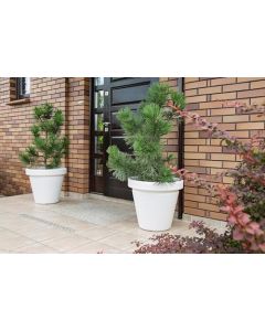 Round Textured Flowerpot/Planter (39cm, Brown)