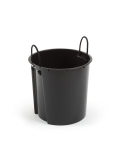 Tall Round Concrete Effect planter with Insert (Concrete Black, 14cm x 26cm)