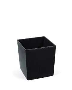 Low Square Shiny Flowerpot with internal plant liner (Black, 25 x 25 x 26cm)