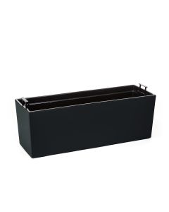 Low Rectangle Shiny Planter/Flowerpot with Insert (Black)