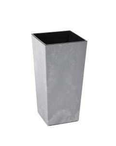 Tall Concrete effect plant pot with plant riser (Concrete Effect Grey, 35 x 68cm)