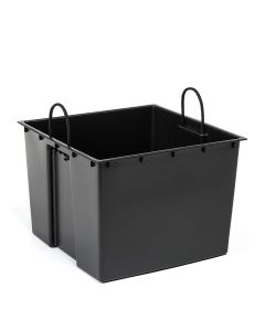 Tall plastic Square Shiny Flowerpot with internal plant riser (White, 30 x 57 cm)