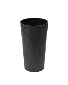 Tall Round Concrete Effect planter with Insert (Concrete Black, 19cm x 36cm)