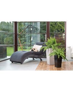 Tall plastic Square Shiny Flowerpot with internal plant riser (White, 40 x 75 cm)