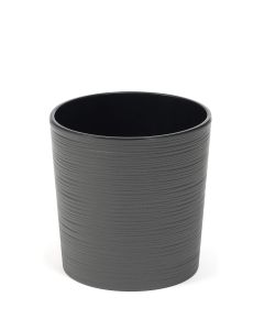 Low Round Textured planter with Insert (Graphite, 25cm x 25cm)